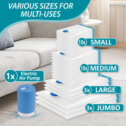 CozyVac Travel Bags with Pump - 6 Pack Space Savers