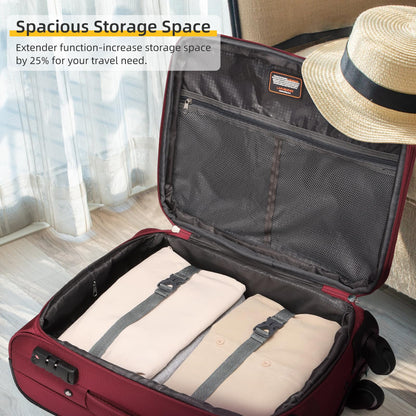 LARVENDER Expandable 5-Piece Spinner Luggage Set