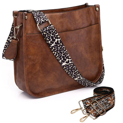 AUYOCO Chic Vegan Leather Crossbody Bag with Strap