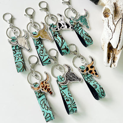 Rhinestone Bull Keychain - Premium Key chain from Trendsi - Just $11! Shop now at Handbags Specialist Headquarter
