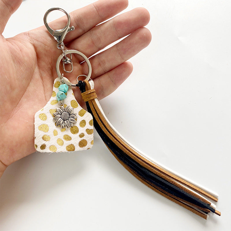 Turquoise Fringe Detail Key Chain - Premium Key chain from Trendsi - Just $10! Shop now at Handbags Specialist Headquarter