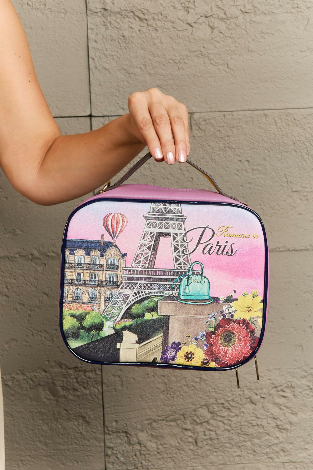 Nicole Lee USA Printed Handbag with Three Pouches.