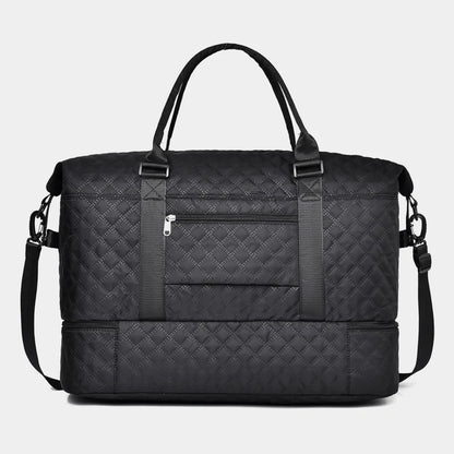 Diamond Grid Oxford Cloth Oversize Travel Bag - Premium travel-bag from Trendsi - Just $44.99! Shop now at Handbags Specialist Headquarter