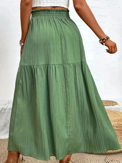 Frill Slit Skirt - Premium Skirts from Trendsi - Just $26.99! Shop now at Handbags Specialist Headquarter