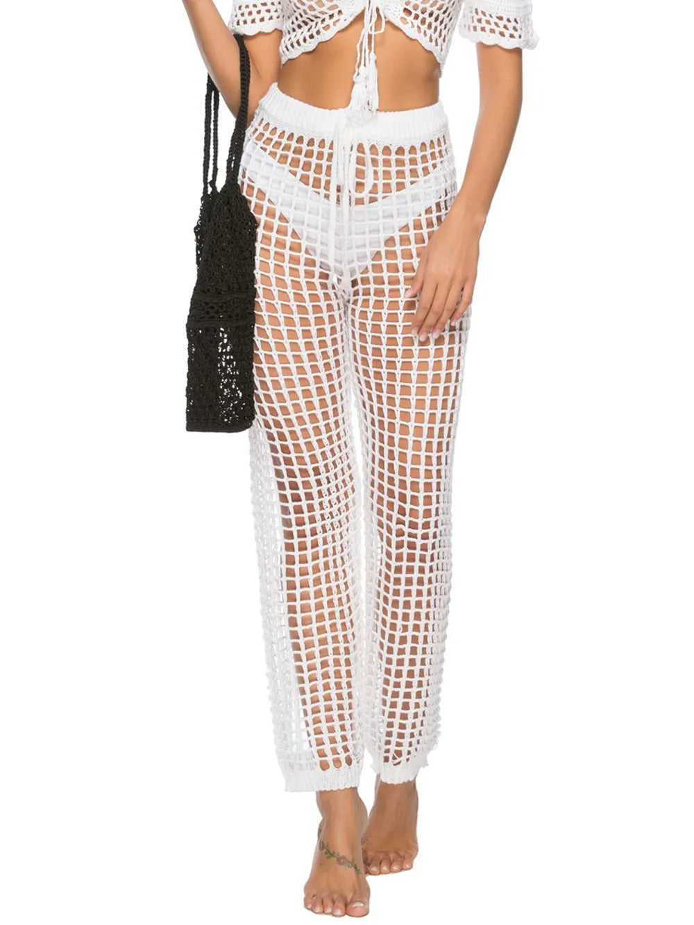Cutout High Waist Swim Pants - Premium Bottoms from Trendsi - Just $25! Shop now at Handbags Specialist Headquarter