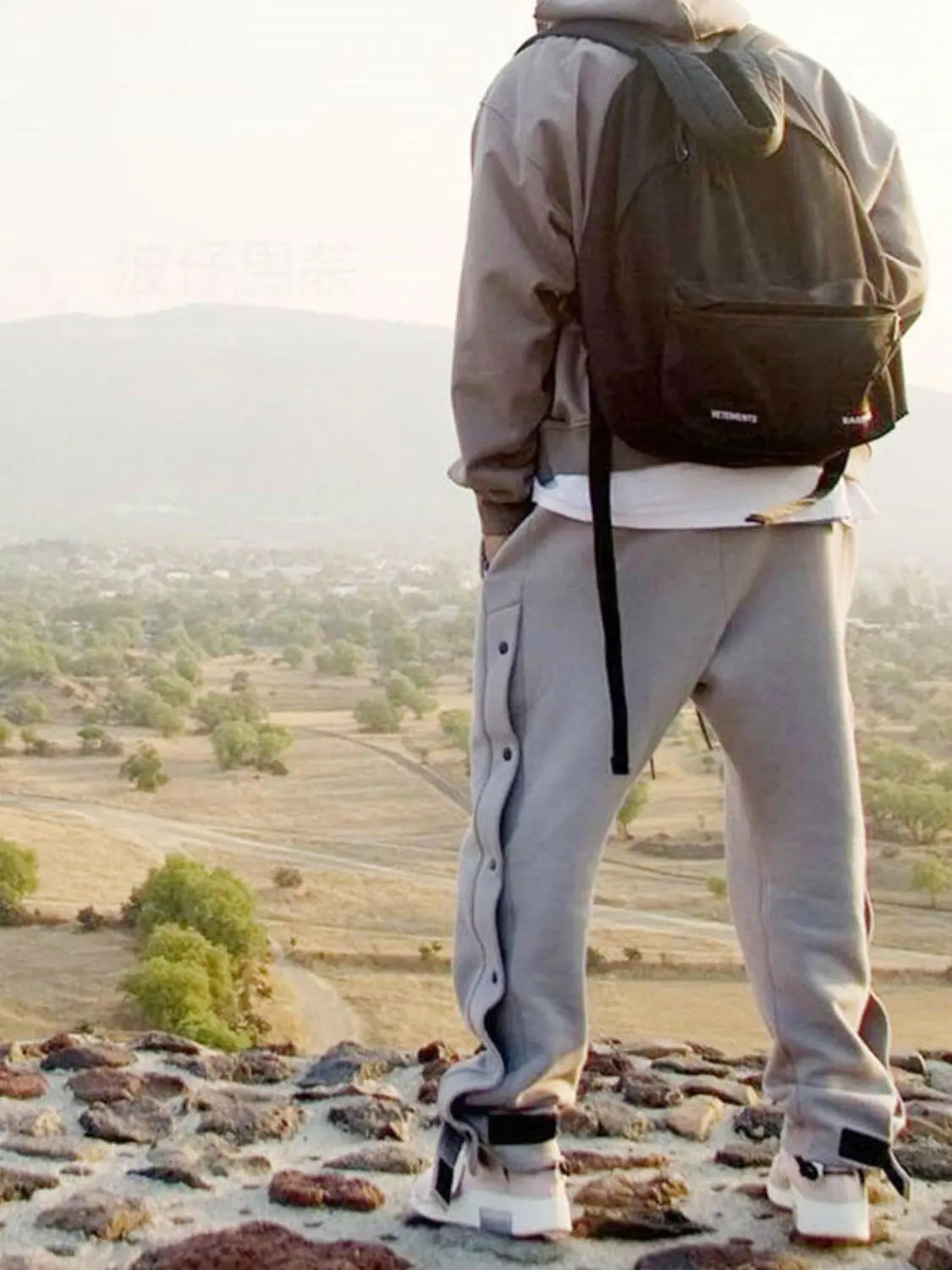 Men's Side Button Pants.