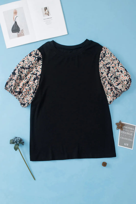 Plus Size Printed Short Sleeve Blouse - Premium Plus Size Shirts from Trendsi - Just $23! Shop now at Handbags Specialist Headquarter