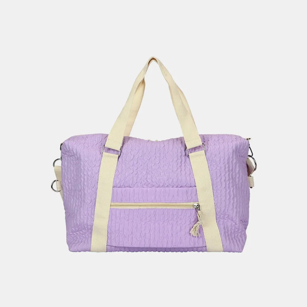 Textured Nylon Travel Bag - Premium travel-bag from Trendsi - Just $44.99! Shop now at Handbags Specialist Headquarter