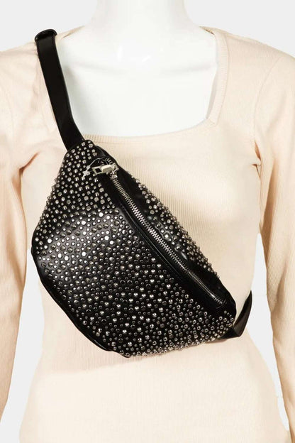 Fame Studded Crossbody Bag - Premium Crossbody Bag from Trendsi - Just $38.99! Shop now at Handbags Specialist Headquarter