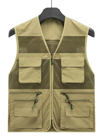 Men's Plus Size Zip Up Mesh Vest - Premium  from Trendsi - Just $45.32! Shop now at Handbags Specialist Headquarter