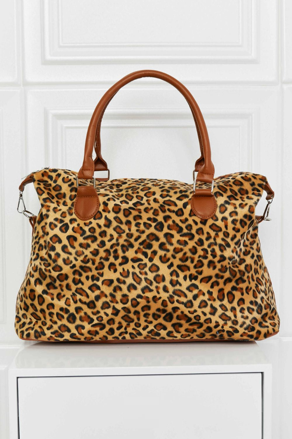 Animal Print Brushed Weekender Bag - Premium Weekender Bag from Trendsi - Just $43.99! Shop now at Handbags Specialist Headquarter