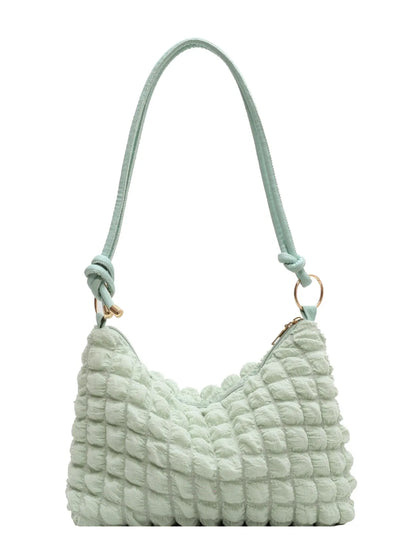 Quilted Bubble Textured Shoulder Bag.