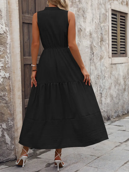 Notched Sleeveless Maxi Tank Dress - Premium Maxi Dress from Trendsi - Just $30.99! Shop now at Handbags Specialist Headquarter