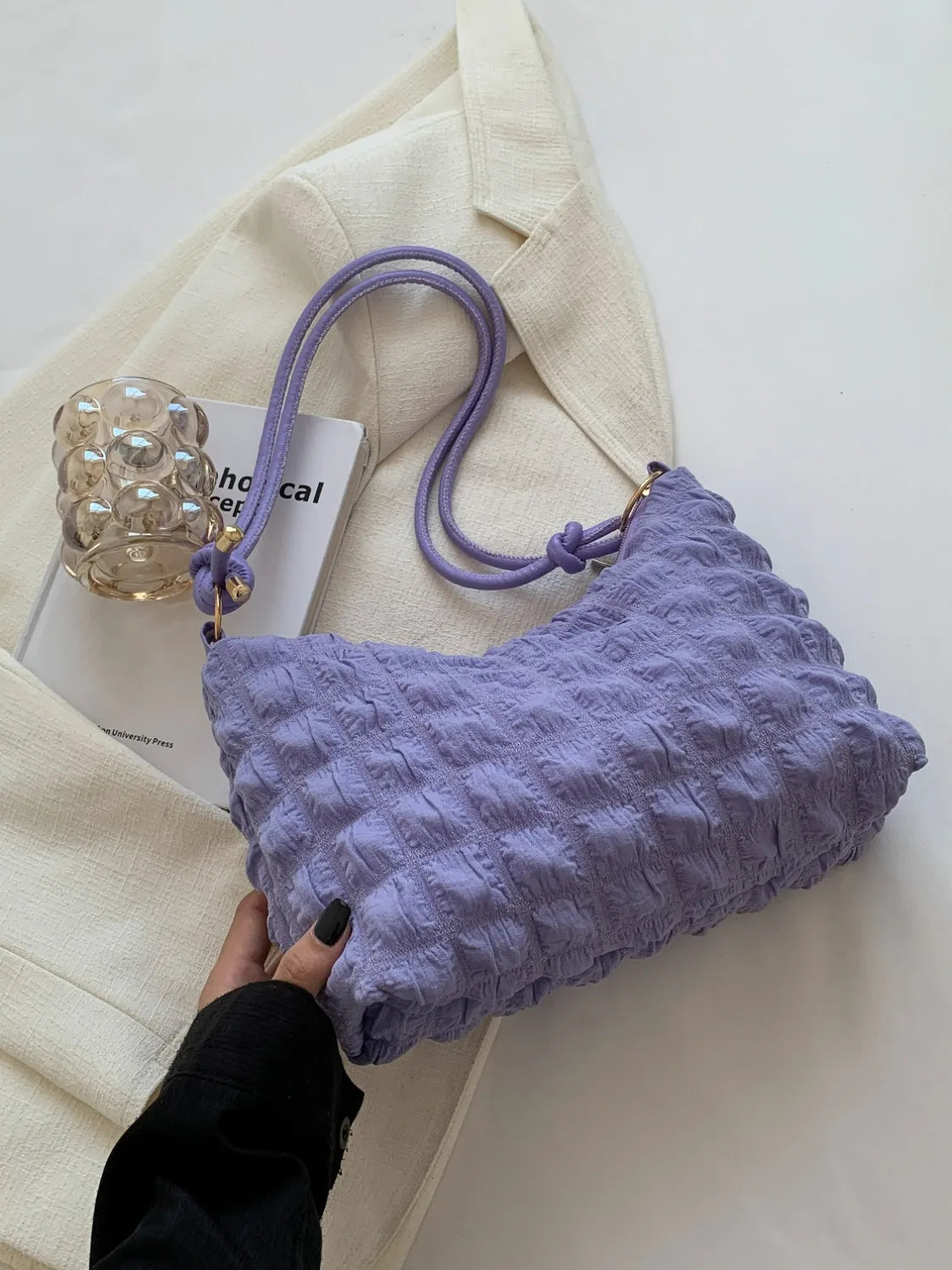 Quilted Bubble Textured Shoulder Bag.