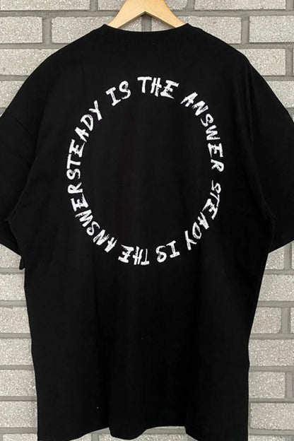 Men's Plus Size Letter Round Neck Half Sleeve T-Shirt - Premium Men's T Shirt from Trendsi - Just $23.80! Shop now at Handbags Specialist Headquarter