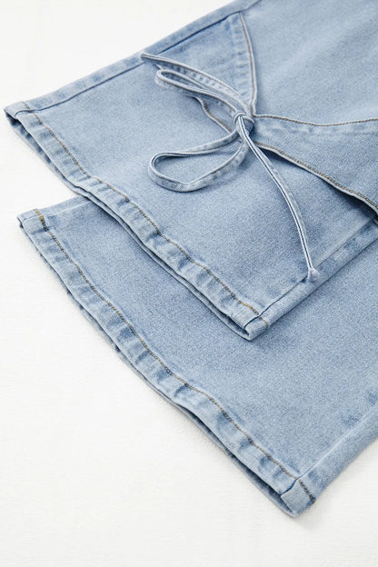 Bowknot Decor Cargo Jeans - Premium Women / Jeans & Denim from Trendsi - Just $56.70! Shop now at Handbags Specialist Headquarter