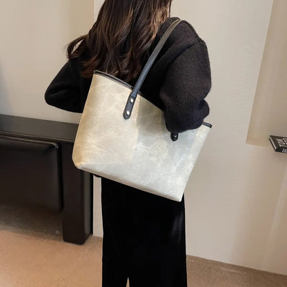 PU Leather Tote Bag - Premium Tote Bag from Trendsi - Just $32.99! Shop now at Handbags Specialist Headquarter