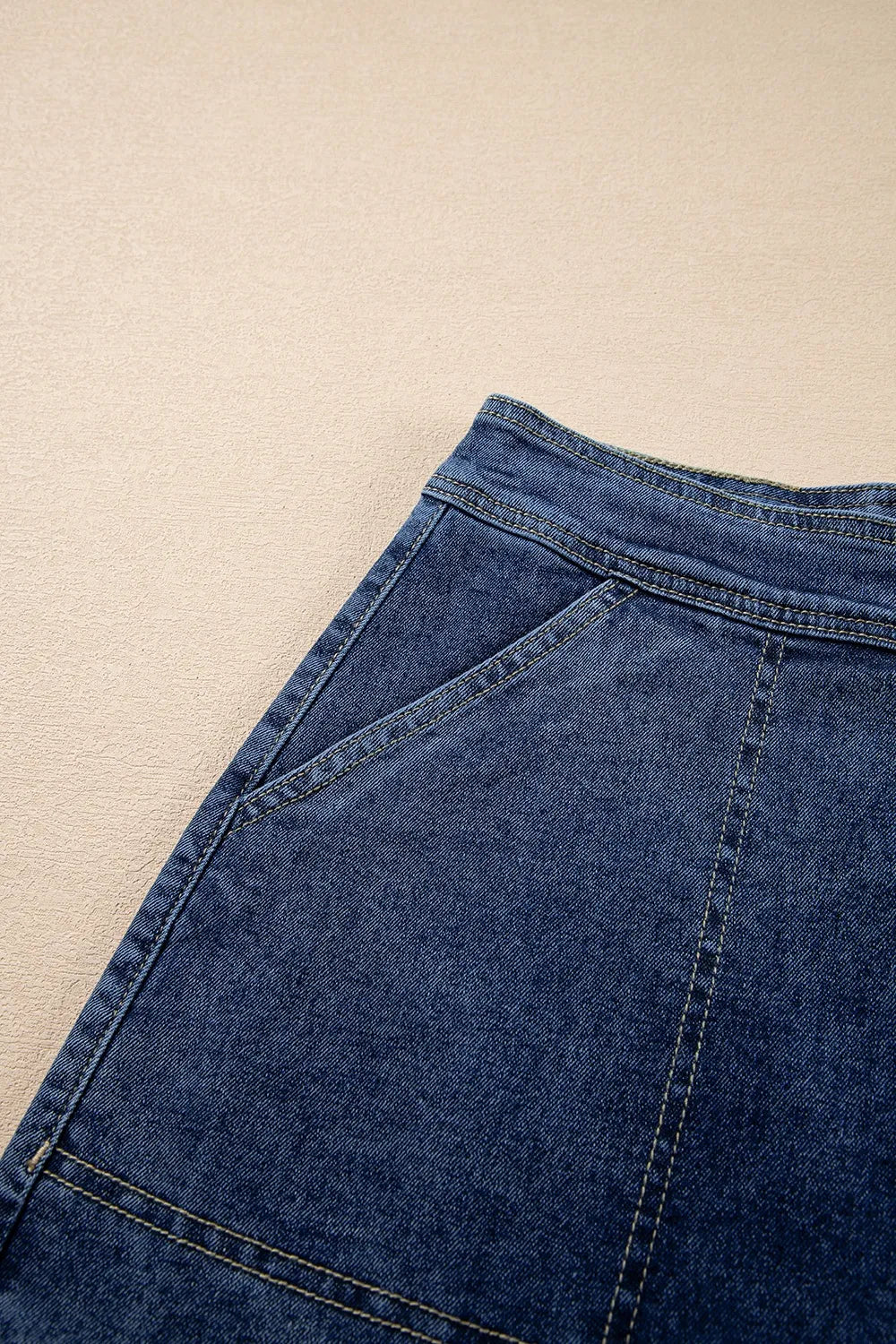 Asymmetrical Denim Skort with Pockets - Premium Women / Jeans & Denim from Trendsi - Just $35.46! Shop now at Handbags Specialist Headquarter
