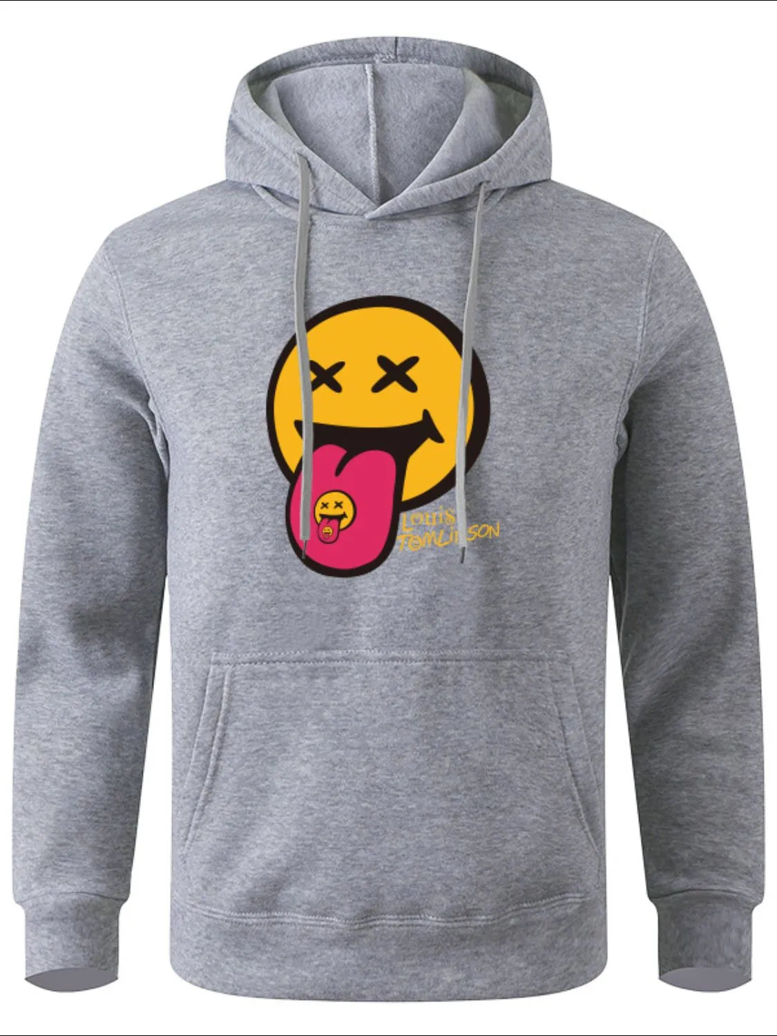 Men's Full Size Drawstring Graphic Long Sleeve Hoodie Plus Size - Premium Men's Sweatshirts from Trendsi - Just $25.70! Shop now at Handbags Specialist Headquarter