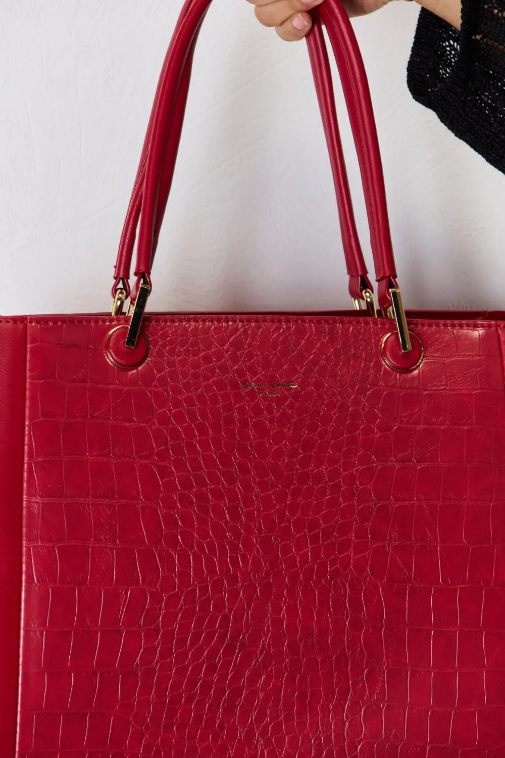 David Jones Texture PU Leather Handbag - Premium Handbags from Trendsi - Just $52.99! Shop now at Handbags Specialist Headquarter