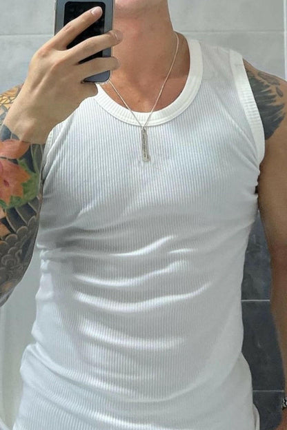 Men's Plus Size Round Neck Tank.