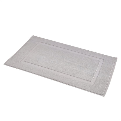 Soft Silver Banded Bath Rug Mat