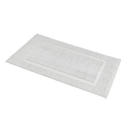 Soft Silver Banded Bath Rug Mat