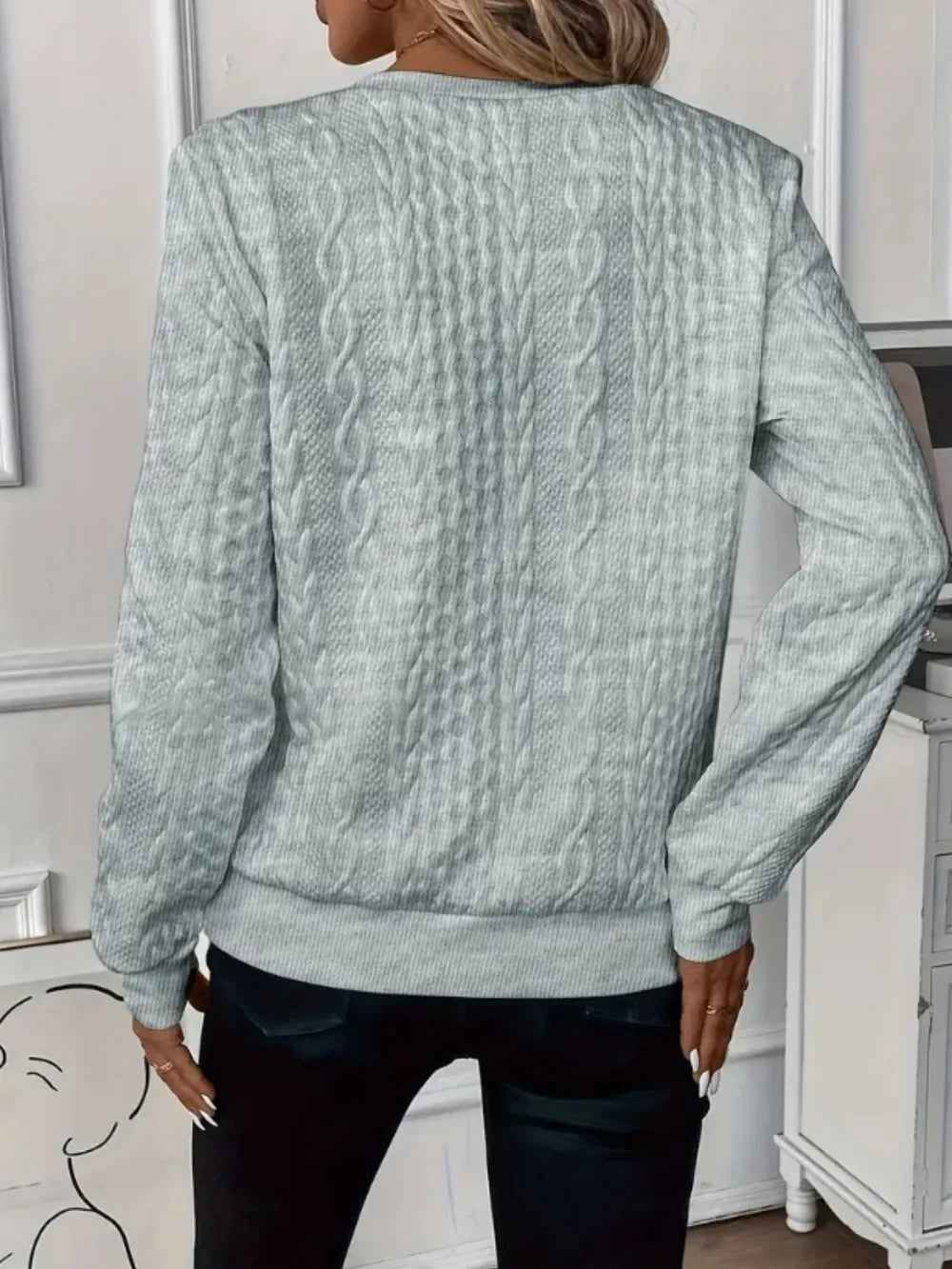 Texture Half Zip Long Sleeve Sweatshirt - Premium Tops from Trendsi - Just $22.16! Shop now at Handbags Specialist Headquarter