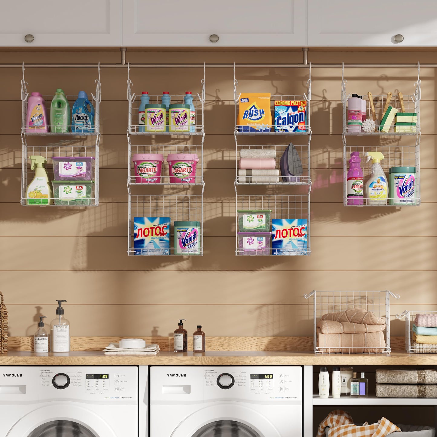 3-Tier Rotating Laundry Basket Organizer