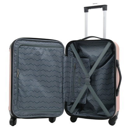 Rose Gold Hardside Luggage Set - 4-Piece Travel Kit