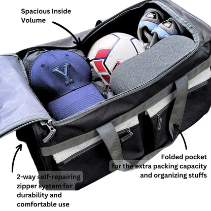 Olympia 22 Max Wheeled Duffel: 8-Pocket Water-Resist