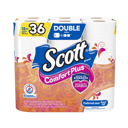 Scott Comfort+ 12 Double Rolls, 231 Sheets, Septic-Safe