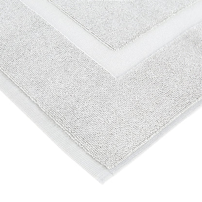 Soft Silver Banded Bath Rug Mat