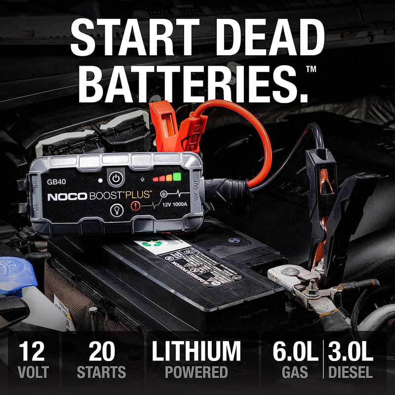 NOCO Boost Plus GB40 1000A UltraSafe Car Battery Jump Starter, 12V Battery Pack, Battery Booster, Jump Box, Portable Charger and Jumper Cables for 6.0L Gasoline and 3.0L Diesel Engines, Gray - Premium AUTO from Visit the NOCO Store - Just $148.99! Shop now at Handbags Specialist Headquarter