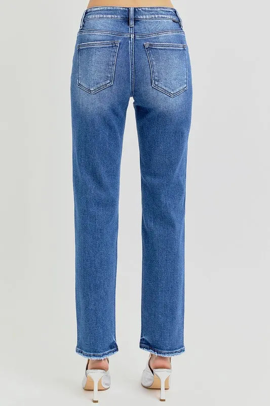 RISEN Mid Rise Ankle Tapered Jeans - Premium Women / Jeans & Denim from Trendsi - Just $58.34! Shop now at Handbags Specialist Headquarter