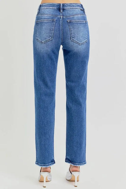 RISEN Mid Rise Ankle Tapered Jeans - Premium Women / Jeans & Denim from Trendsi - Just $58.34! Shop now at Handbags Specialist Headquarter
