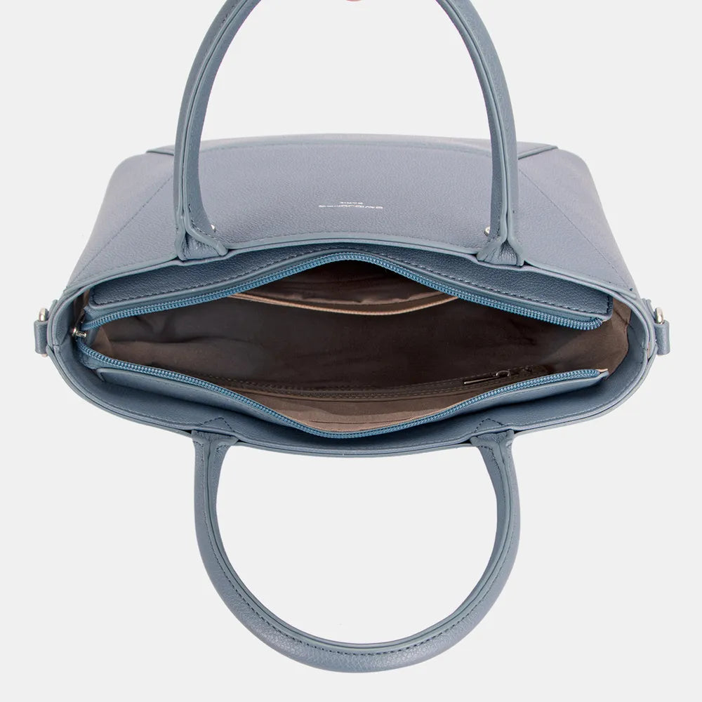 David Jones PU Leather Handbag - Premium Tote Bag from Trendsi - Just $44.99! Shop now at Handbags Specialist Headquarter