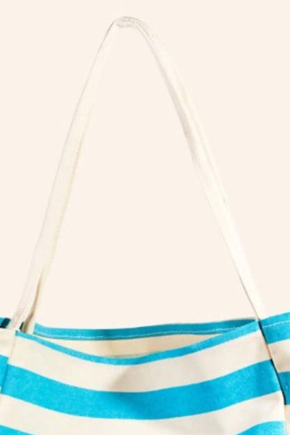 Fame Bright Color Stripe Tote Bag - Premium Tote Bag from Trendsi - Just $39.99! Shop now at Handbags Specialist Headquarter