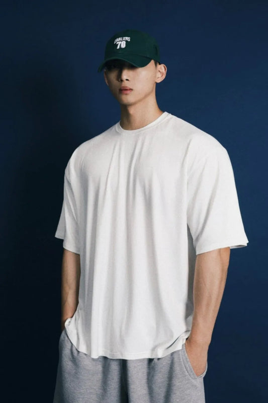 Men's Plus Size Round Neck Half Sleeve T-Shirt - Premium Men's T Shirt from Trendsi - Just $22.84! Shop now at Handbags Specialist Headquarter