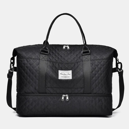 Diamond Grid Oxford Cloth Oversize Travel Bag - Premium travel-bag from Trendsi - Just $44.99! Shop now at Handbags Specialist Headquarter