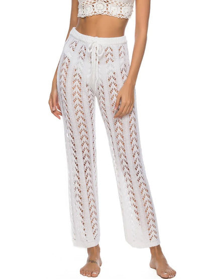 Cutout Drawstring High Waist Swim Pants - Premium Bottoms from Trendsi - Just $25! Shop now at Handbags Specialist Headquarter