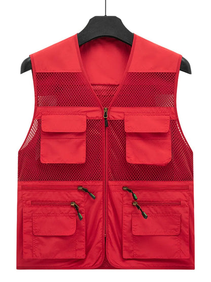 Men's Plus Size Zip Up Mesh Vest - Premium  from Trendsi - Just $45.32! Shop now at Handbags Specialist Headquarter