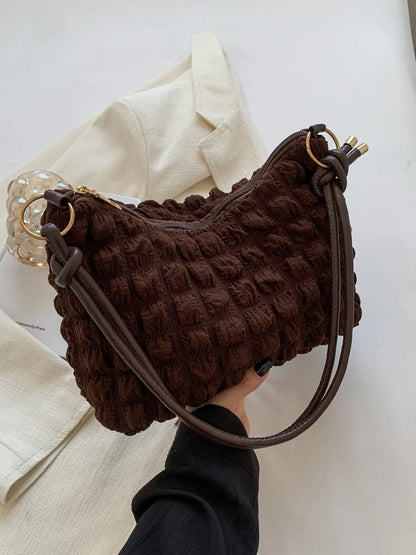 Quilted Bubble Textured Shoulder Bag.