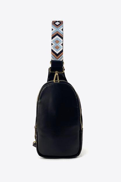 Random Pattern Adjustable Strap PU Leather Sling Bag - Premium Crossbody Bag from Trendsi - Just $32.99! Shop now at Handbags Specialist Headquarter