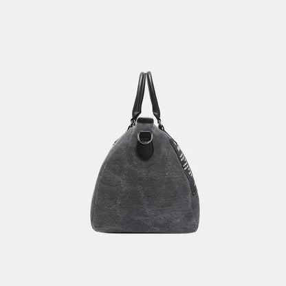 Nicole Lee USA Denim Patch Duffel - Premium travel-bag from Trendsi - Just $92.99! Shop now at Handbags Specialist Headquarter