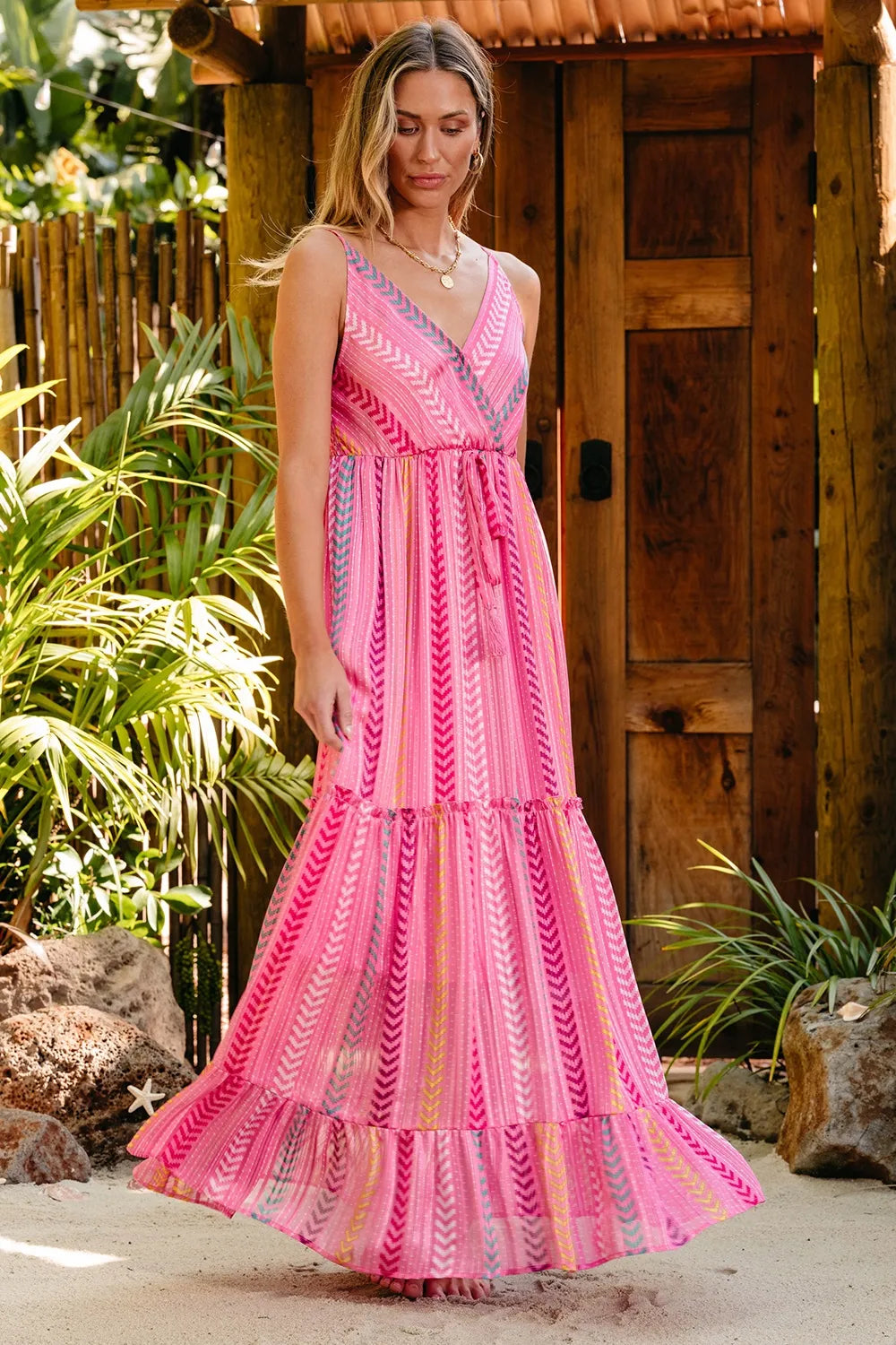 Printed Surplice Maxi Cami Dress - Premium Maxi Dress from Trendsi - Just $65.99! Shop now at Handbags Specialist Headquarter