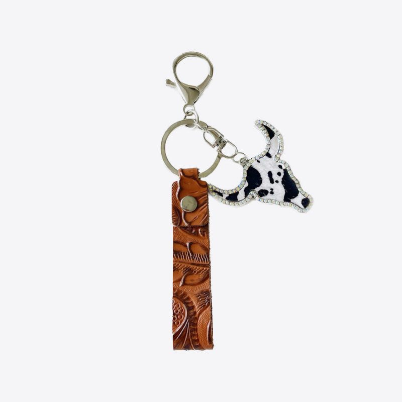 Rhinestone Bull Keychain - Premium Key chain from Trendsi - Just $11! Shop now at Handbags Specialist Headquarter