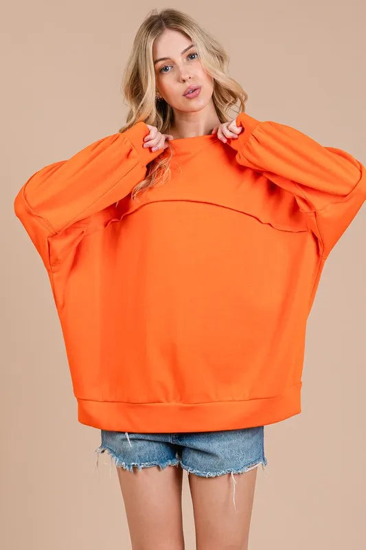 Ces Femme Exposed Seam Long Sleeve Sweatshirt - Premium Men's Sweatshirts from Trendsi - Just $47.90! Shop now at Handbags Specialist Headquarter
