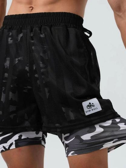 Men's Plus Size Elastic Waist Shorts.