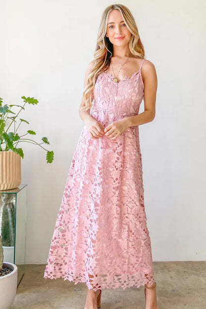 And The Why Lace Maxi Cami Dress - Premium Maxi Dress from Trendsi - Just $56.99! Shop now at Handbags Specialist Headquarter